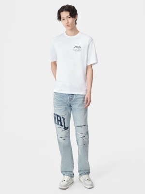 Denim Amiri Varsity Logo Repair Straight Panske Indigo | PSHE25867