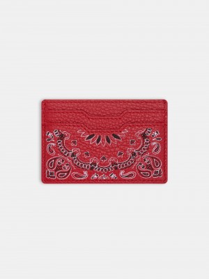 Drobný Kožený Tovar Amiri Bandana Card Holder Panske Červené | HTPV64508