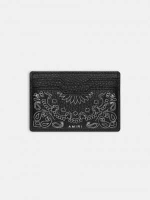 Drobný Kožený Tovar Amiri Bandana Card Holder Panske Čierne | EJVK37095