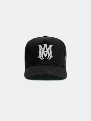 Klobuky Amiri Ma Staggered Full Canvas Hat Panske Čierne Biele | NYLT09274