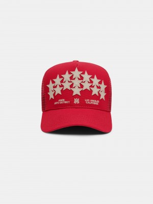 Klobuky Amiri Stars Trucker Hat Panske Červené | TYCS84301