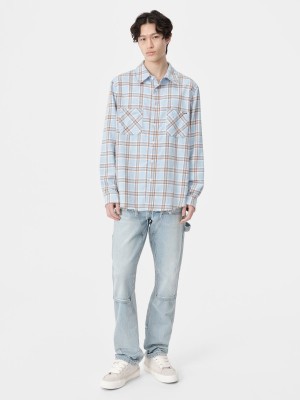 Kosele Amiri Shotgun Flannel Panske Modre | NVAY57493