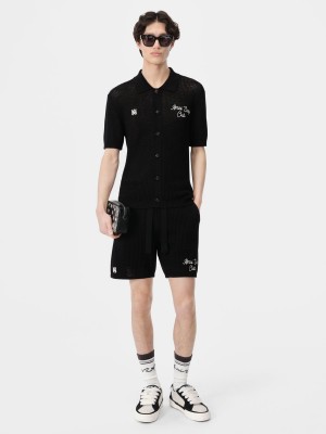 Kosele Amiri Surf Club Crotchet Polo Panske Čierne | QCHR17394