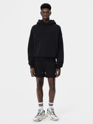 Kratasy Amiri Embroidered Short Panske Čierne | UKOD15360
