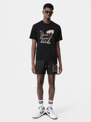 Kratasy Amiri Twisted Palms Swim Trunk Panske Čierne | SYTG34512