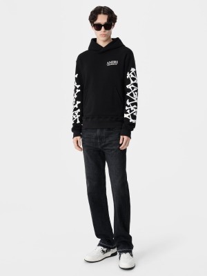 Mikiny Amiri Bones Stacked Hoodie Panske Čierne | CABG08695