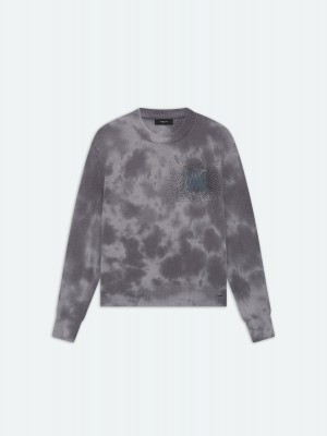 Mikiny Amiri Crystal Crewneck- Faded Black Panske Čierne | XPFW14685