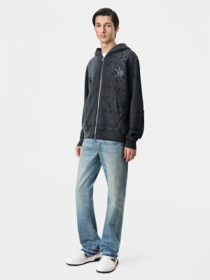 Mikiny Amiri Ma Logo Shotgun Zip Hoodie Panske Čierne | WTVI65840