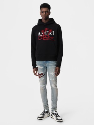 Mikiny Amiri Poison Hoodie Panske Čierne Červené | EOHV69052