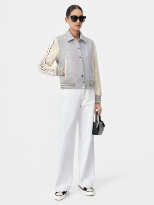 Nohavice Amiri Wide Straight Jean Damske Biele | GKMD94156