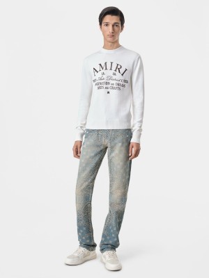 Pleteniny Amiri Arts District Crewneck Panske Alabaster | SHZX26519
