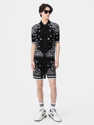 Pleteniny Amiri Bandana Short Panske Čierne | OKGM64308