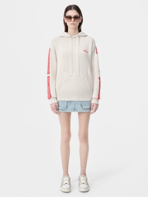 Pleteniny Amiri Bones Hoodie Damske Alabaster | SKWN01754