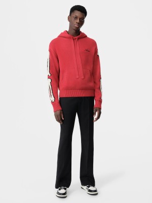 Pleteniny Amiri Bones Hoodie Panske Červené | SQUA85234