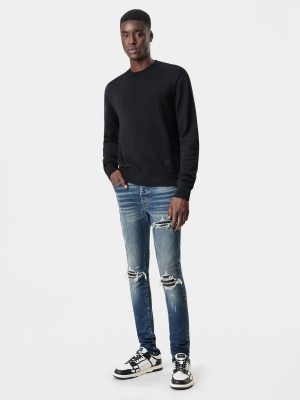 Pleteniny Amiri Long Sleeve Crew-black Panske Čierne | ACXV75824