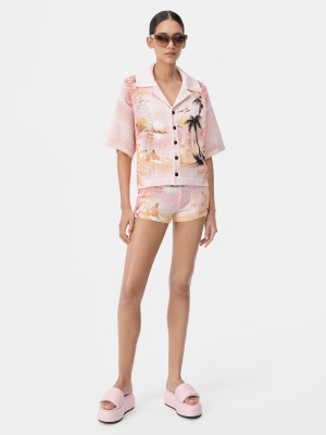 Pleteniny Amiri Paradise Crochet Polo Damske Rosewater | EISU65491