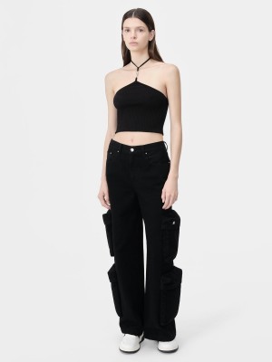 Pleteniny Amiri Stacked Halter Top Damske Čierne | GSOD48052