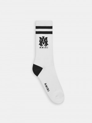 Ponozky Amiri Ma Core Logo Socks Panske Biele Čierne | ITXR94037