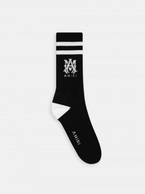 Ponozky Amiri Ma Core Logo Socks Panske Čierne Biele | ILSG17325