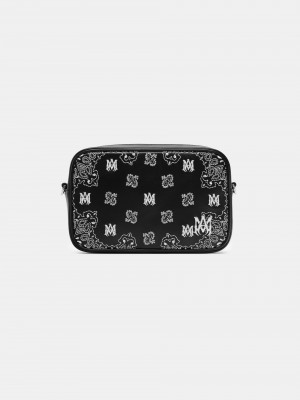 Tasky Amiri Bandana Embroidered Camera Case Panske Čierne | KOPM40571