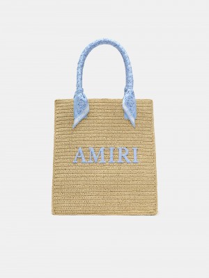 Tasky Amiri Raffia Tote Panske Modre | KTUN89213