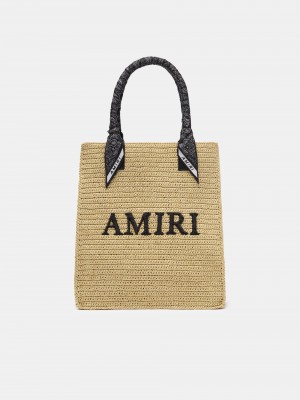 Tasky Amiri Raffia Tote Panske Čierne | EACQ98724