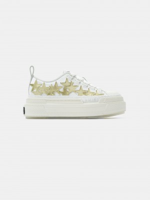 Tenisky Amiri Metallic Platform Stars Court Damske Biele Zlate | MLHR29067