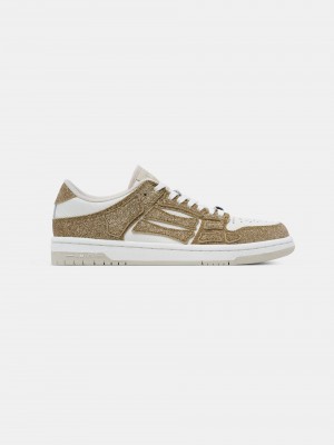 Tenisky Amiri Shimmer Skel-top Low Damske Biele Zlate | YLOG95630