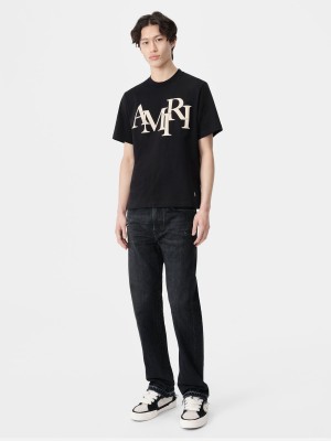Tricko Amiri Staggered Tee Panske Čierne | XYLN63280