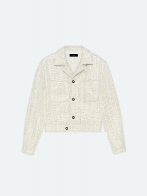 Vrchné Odevy Amiri Sequin Boucle Shirt Jacket Panske Alabaster | KXSU53862