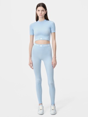 Športové Oblečenie Amiri Ma Ribbed Seamless Legging Damske Cerulean | SJYM94125